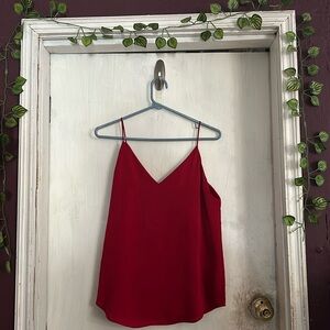 Red v-neck tank